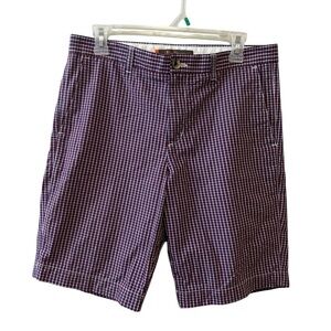 Ben Sherman Men's Red & White Checked Shorts Size 30